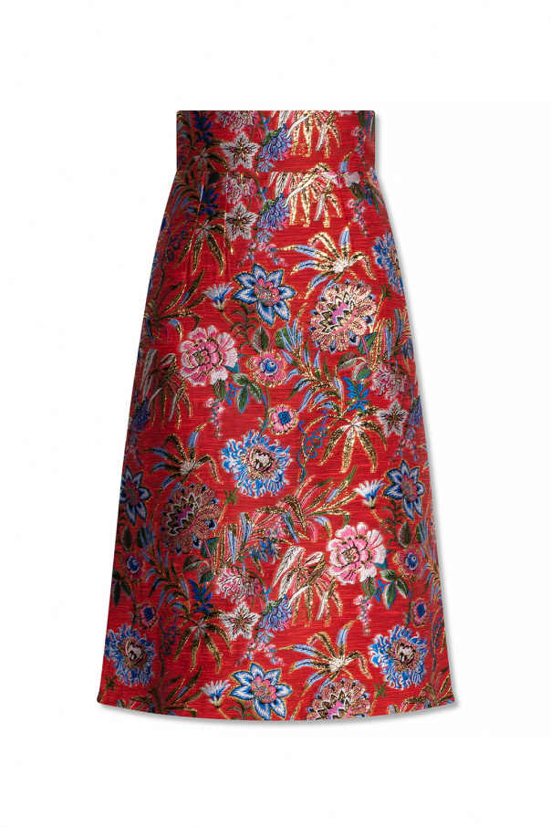 Dolce & Gabbana MULTICOLOUR SKIRT WITH FLORAL MOTIF スカート Long majolica-print poplin skirt with ruffles in Print for